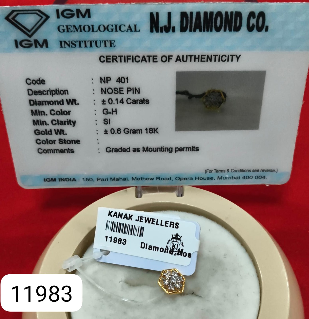 Diamond Nose Pins Gold 18K