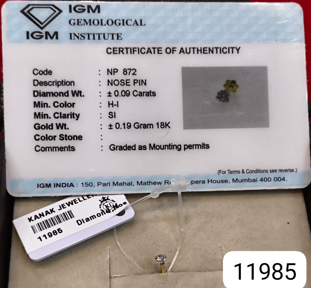Diamond Nose Pins Gold 18K