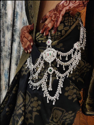Maharashtrian Silver Kambar Patta with Stone